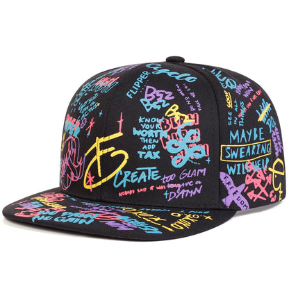 Unisex Colorful Letter Graffiti Printing Hip-hop Hats