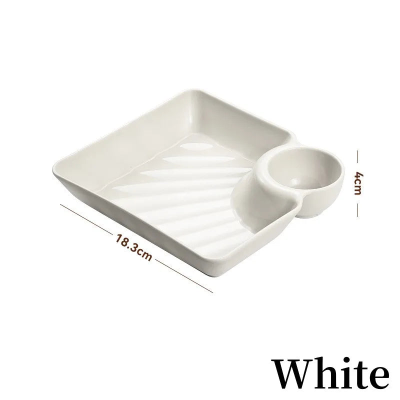 Dip Guard Sauce Separated Plate 🍽️✨ No Mix, No Mess