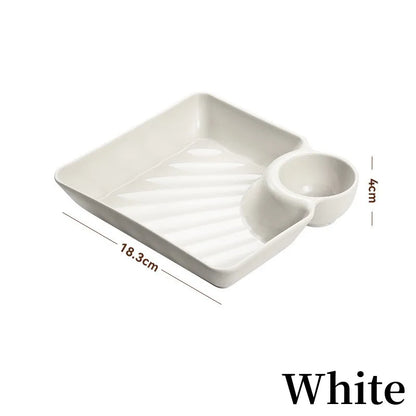 Dip Guard Sauce Separated Plate 🍽️✨ No Mix, No Mess