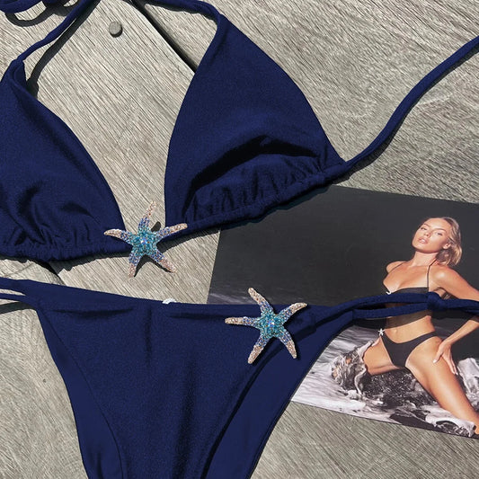 Ensemble de bikini push-up dos nu pour femme