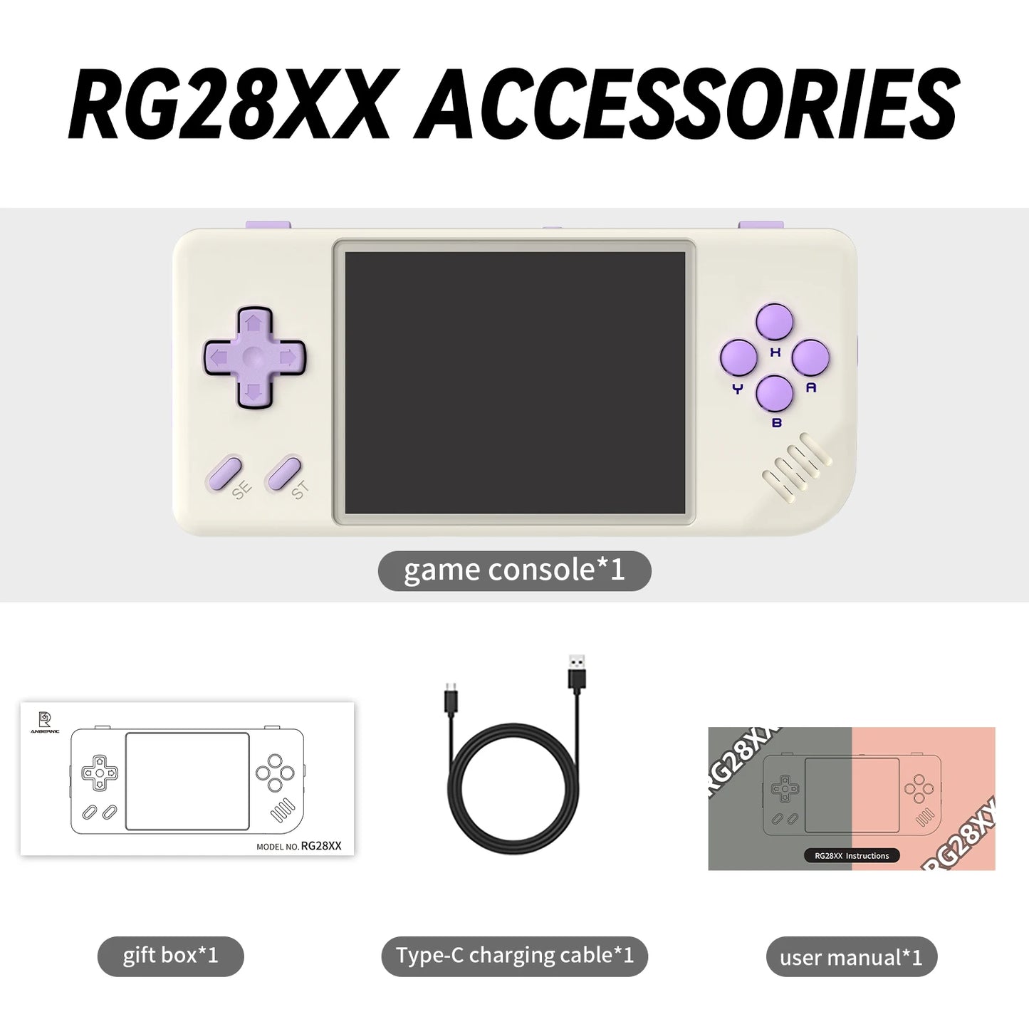 ANBERNIC RG28XX Handheld Game Console 2.83'' IPS Screen Video