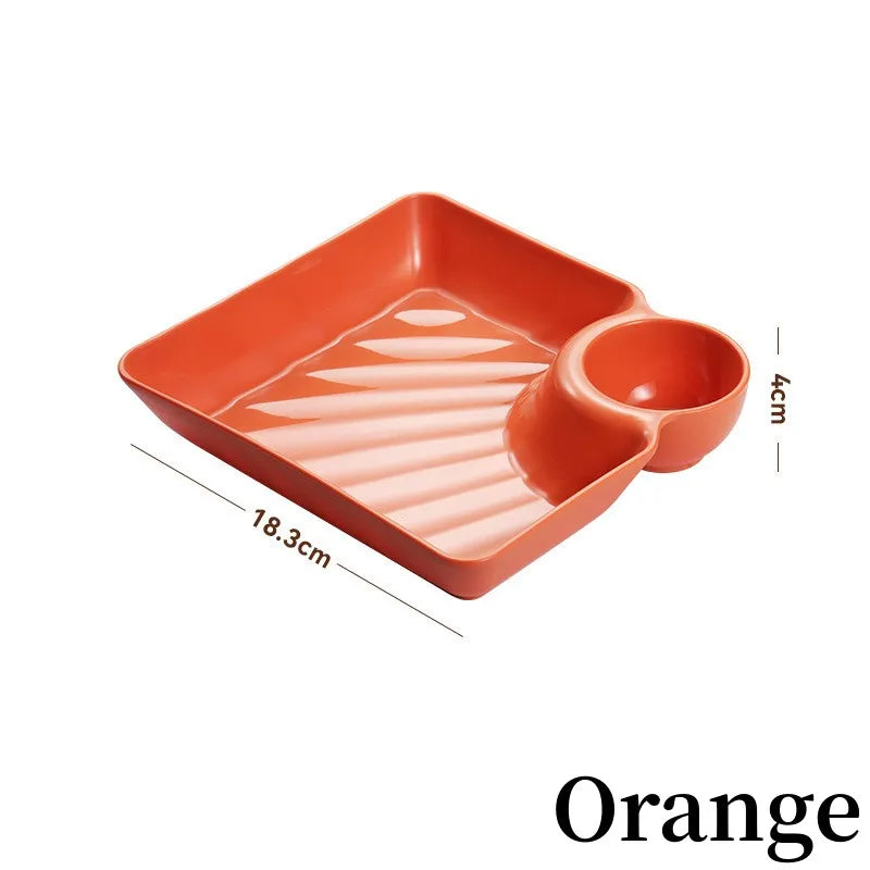Dip Guard Sauce Separated Plate 🍽️✨ No Mix, No Mess