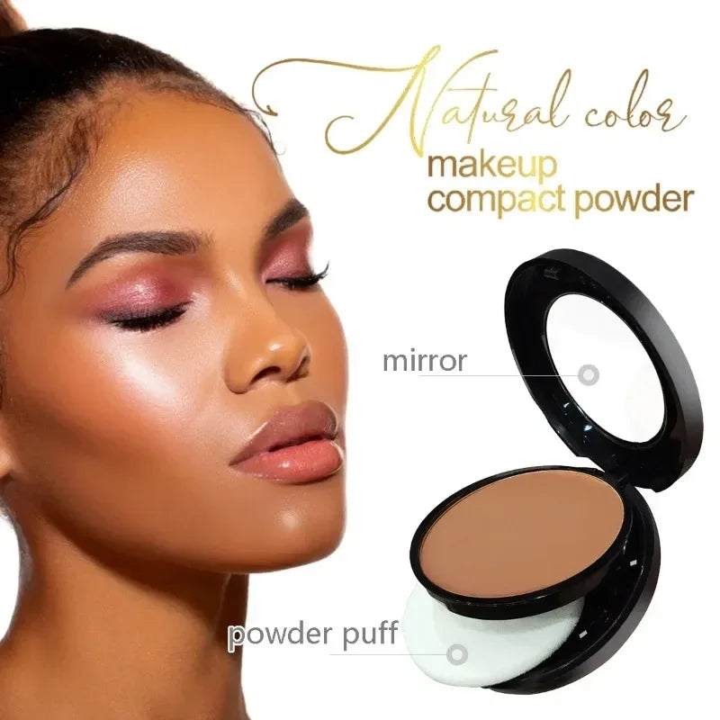 Compact Loose Setting Powder Concealer With Powder Puff And Mirror