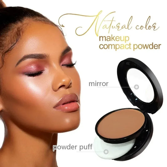 Poudre libre compacte fixante, correcteur avec houppette et miroir