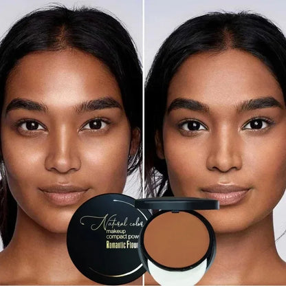 Compact Loose Setting Powder Concealer With Powder Puff And Mirror