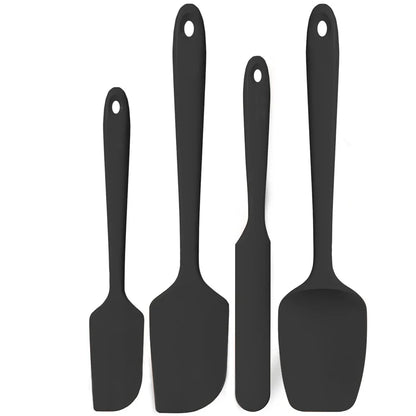 600ºF High Heat Flex Kitchen Silicone Spatula Set with Nonslip Handle for Cooking, Mixing, Baking