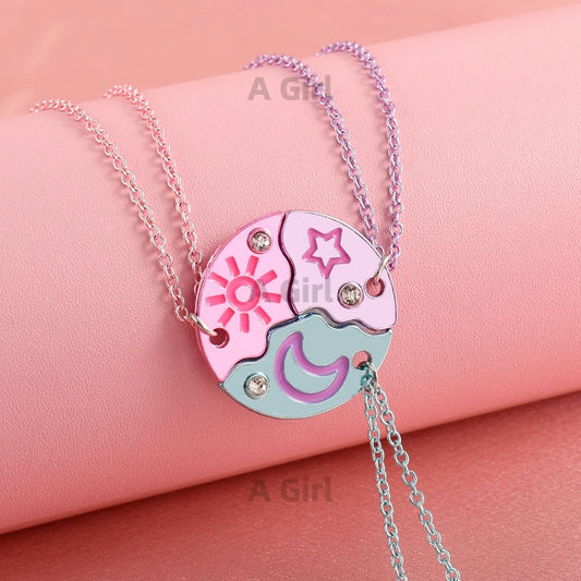 Collier d'amitié 🌙⭐ — Connexion Soleil, Lune et Étoile