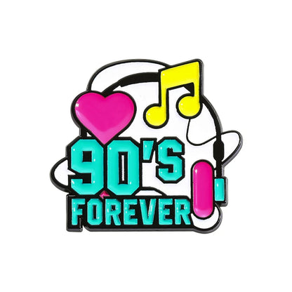 Let's Go 90's Party Nostalgia Enamel Pins