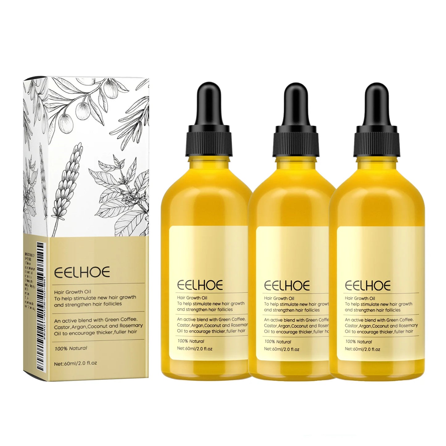 1/2/3pcs Natural Moisturizing Hair Growth Oil