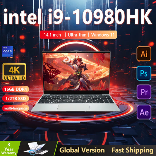 14.1" gaminglaptop met Intel Core i9 10980HK Windows 11 Pro