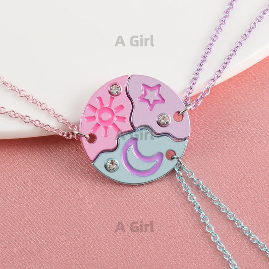 Collier d'amitié 🌙⭐ — Connexion Soleil, Lune et Étoile