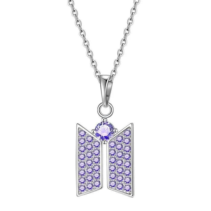 BTS Necklace with Crystal-tone Zircon Alloy Pendant Gift
