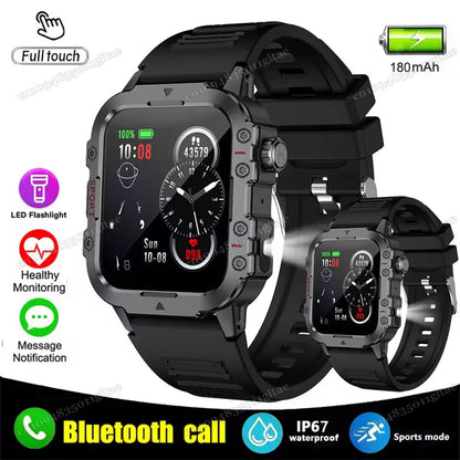 Men’s Military-Style Smart Watch | Bluetooth Call | Fitness & Activity Tracker | 1.44” Touch Screen | 3ATM Life Waterproof | Android & iOS