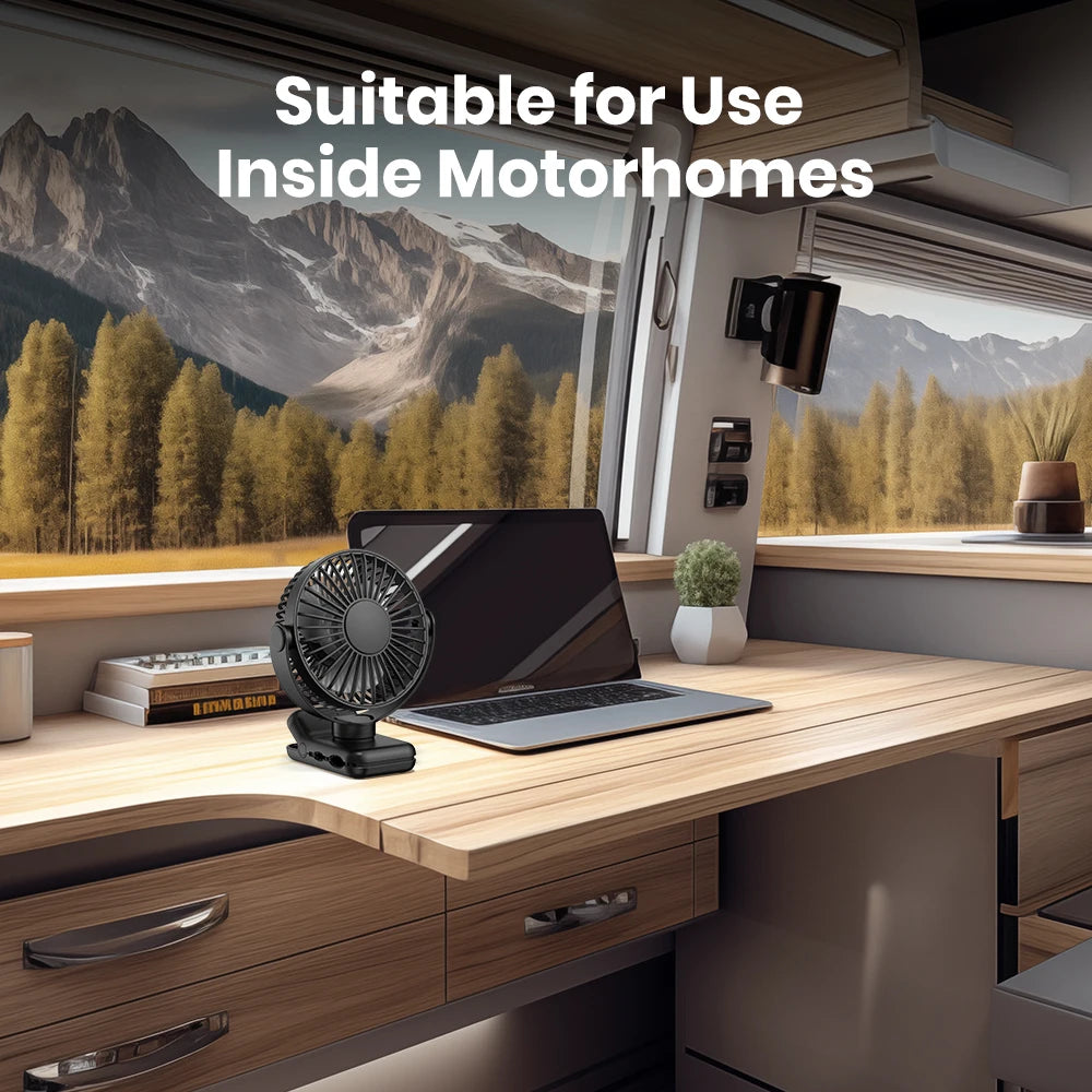 TOPK USB Clip on Desk Fan Brushless Motor Powerful Airflow Sturdy Clamp Ultra Quiet Portable Mini Personal Fan Office Bedroom
