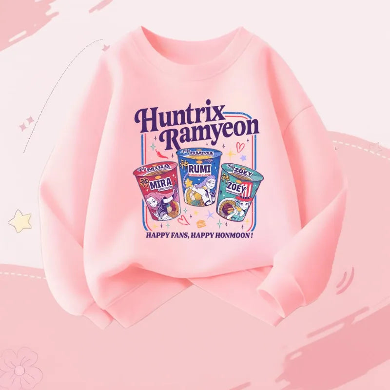 Sweats à capuche décontractés imprimés dessin animé K-Pop pour fille