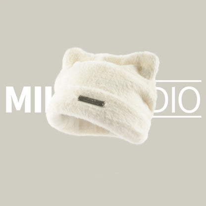 Autumn and Winter Teddy Bear Ear Plush Hat