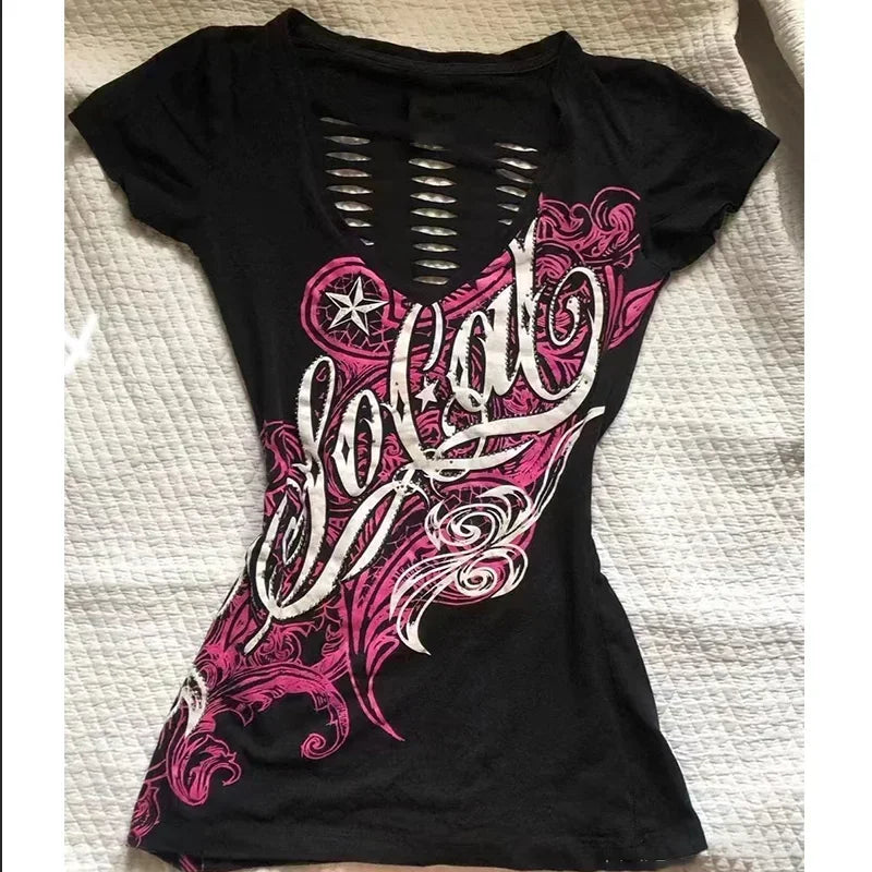 Women's Sexy 90s Gothic Graphic Vintage T-shirt