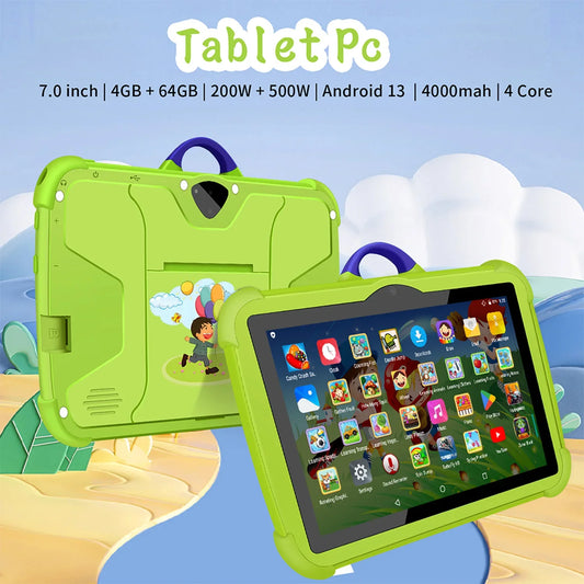 Tablette Android enfant KidBright 7 pouces Quad Core 4 Go RAM 64 Go ROM Joue - Apprends en t'amusant