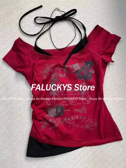 Y2K Retro Street Print T-shirt
