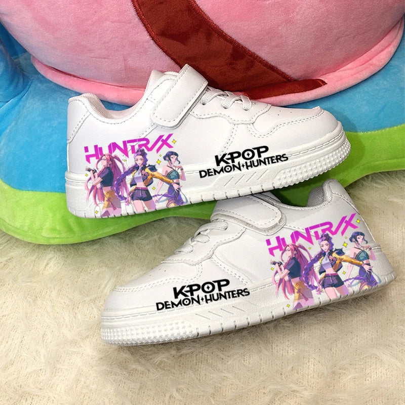 Kids Printed Design KPOP White Breathable Sneakers