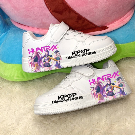 Ademende witte KPOP-sneakers met print voor kinderen