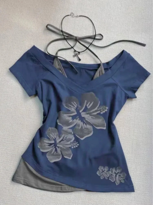 Y2K Retro Street Print T-shirt