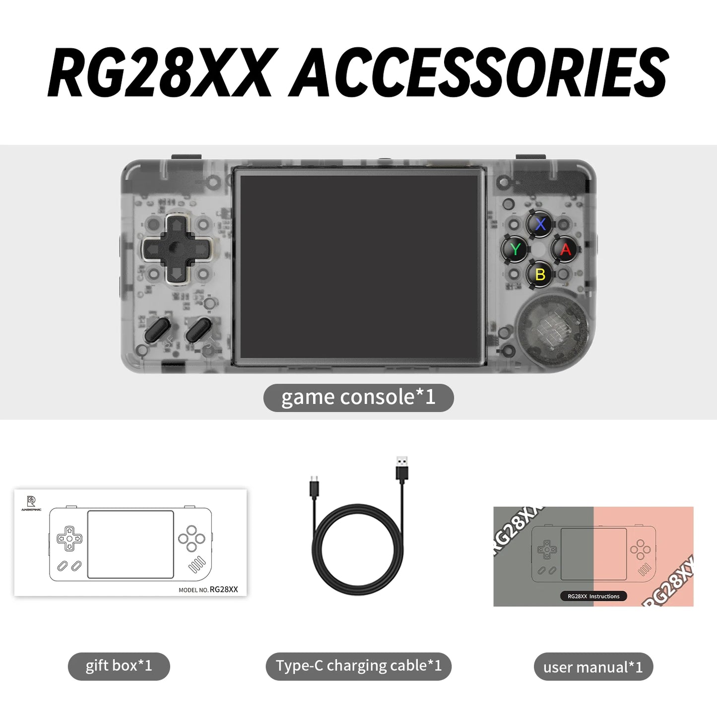 ANBERNIC RG28XX Handheld Game Console 2.83'' IPS Screen Video