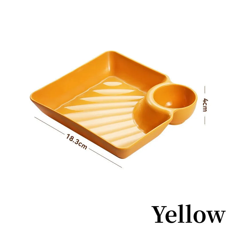 Dip Guard Sauce Separated Plate 🍽️✨ No Mix, No Mess