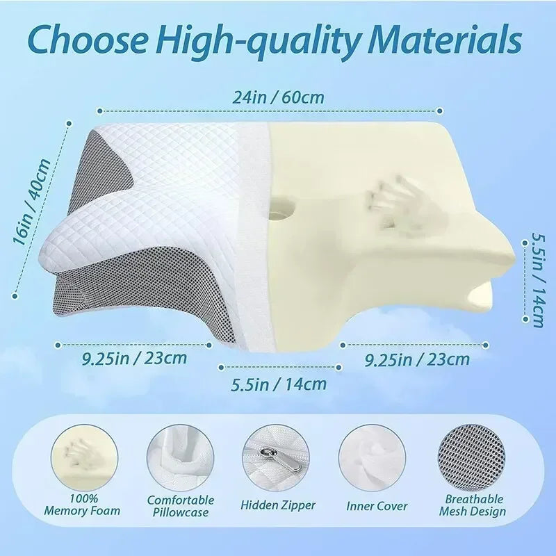 New 2 in 1 Ergonomic Memory Foam Pillow