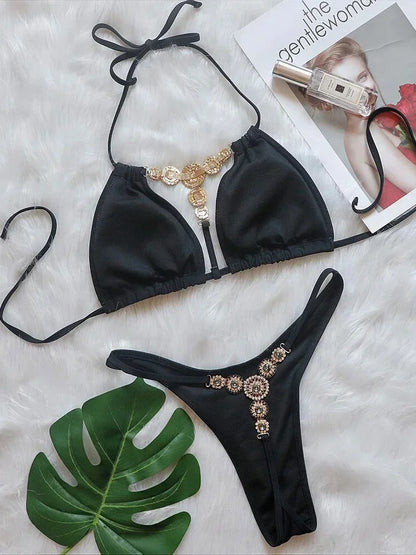 Women's Extreme Mini Micro String Diamond Bikini