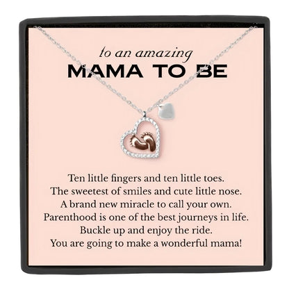 Baby Feet Heart Necklace