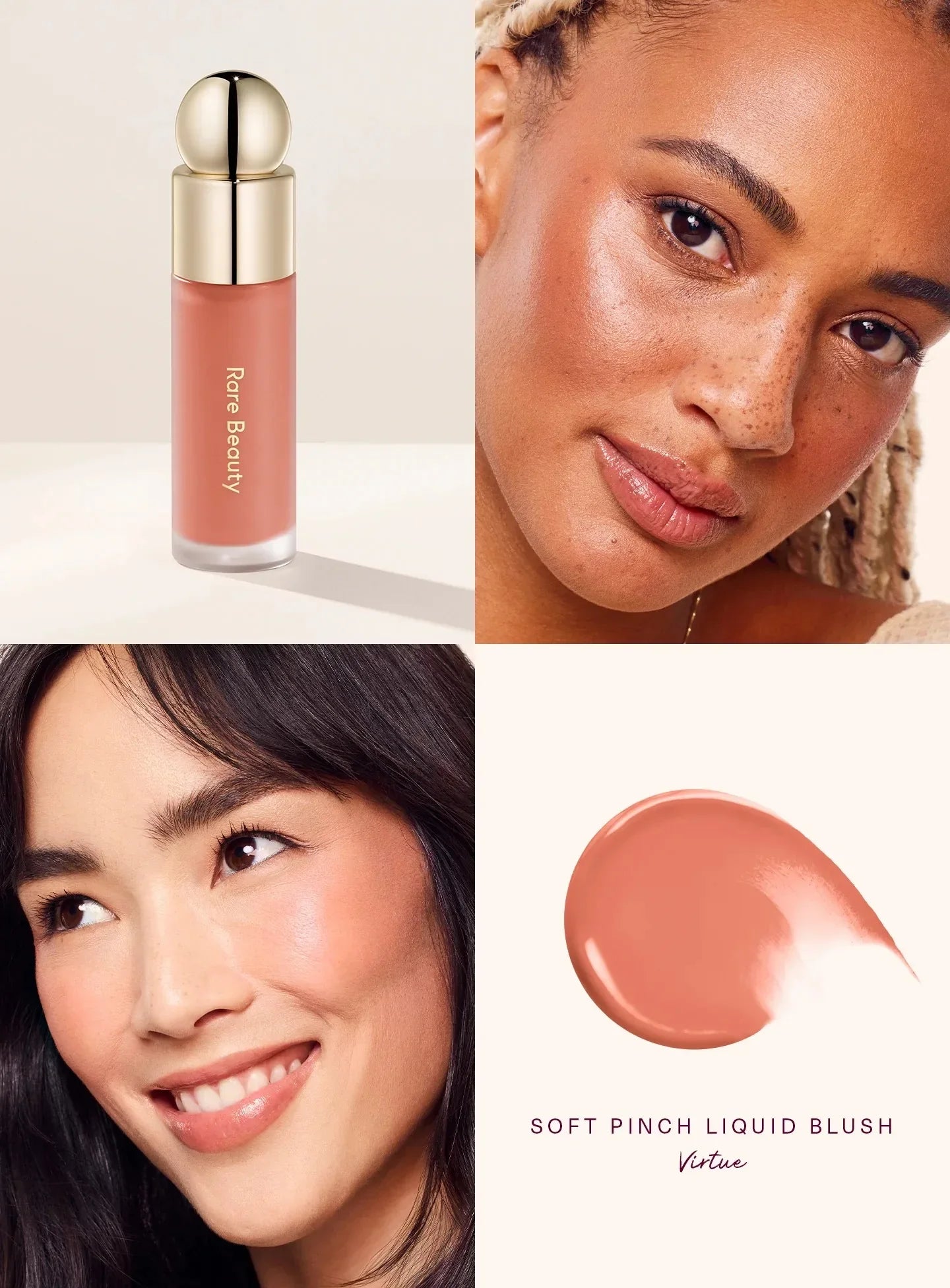 Ensemble Fard à joues nacré, Enlumineur et Gloss à lèvres Rare Beauty,