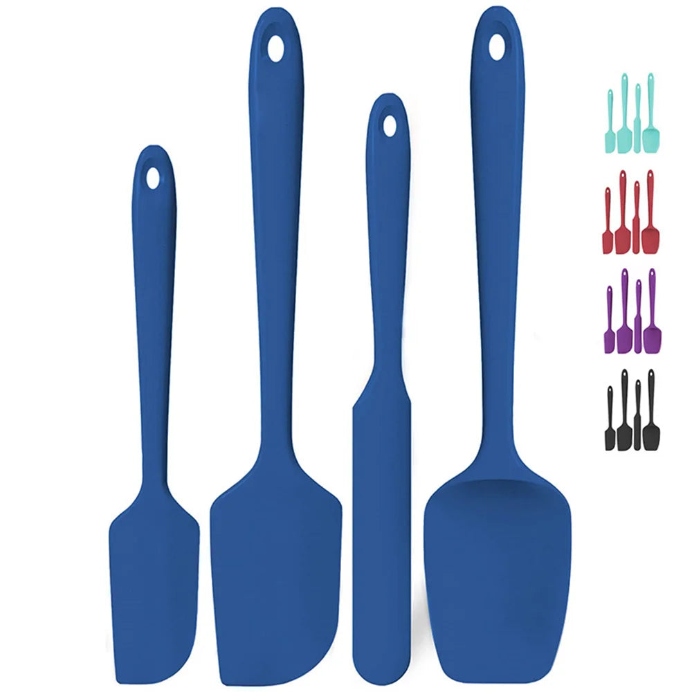 600ºF High Heat Flex Kitchen Silicone Spatula Set with Nonslip Handle for Cooking, Mixing, Baking