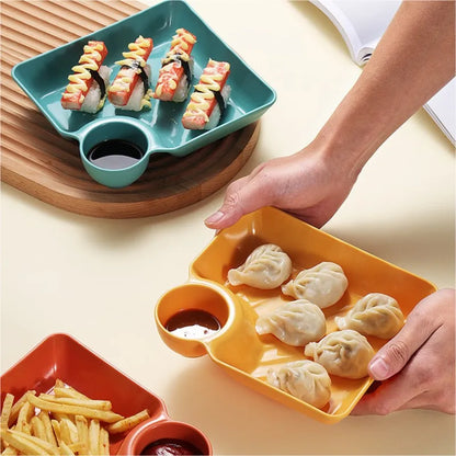 Dip Guard Sauce Separated Plate 🍽️✨ No Mix, No Mess