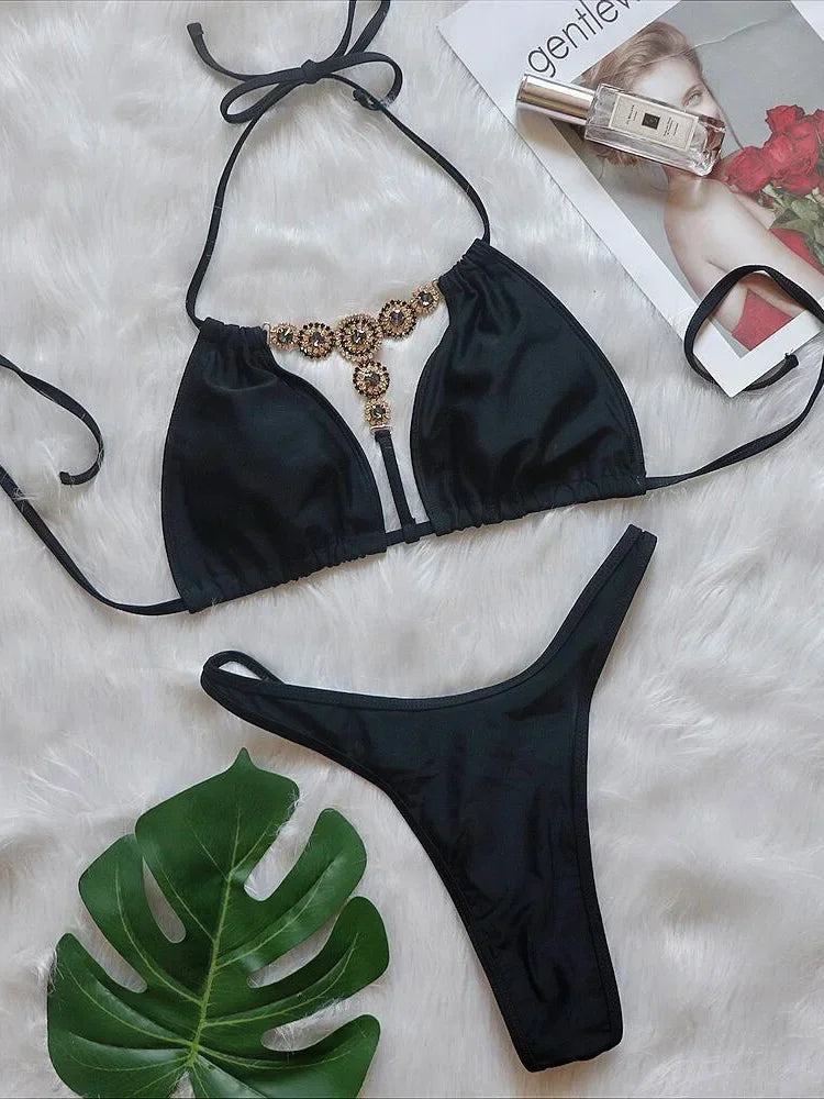 Women's Extreme Mini Micro String Diamond Bikini