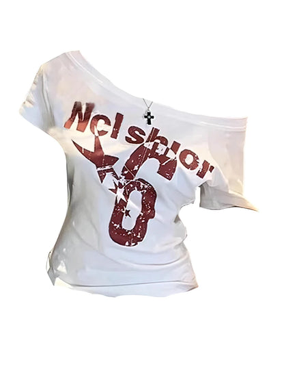 Y2k Women's Sport Summer Off shoulder Top