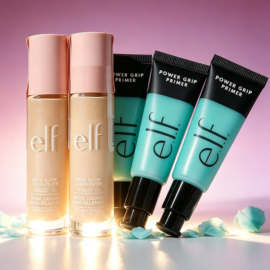 e.l.f. Power Grip Primer en Halo Glow Liquid Filter