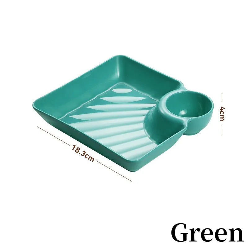 Dip Guard Sauce Separated Plate 🍽️✨ No Mix, No Mess