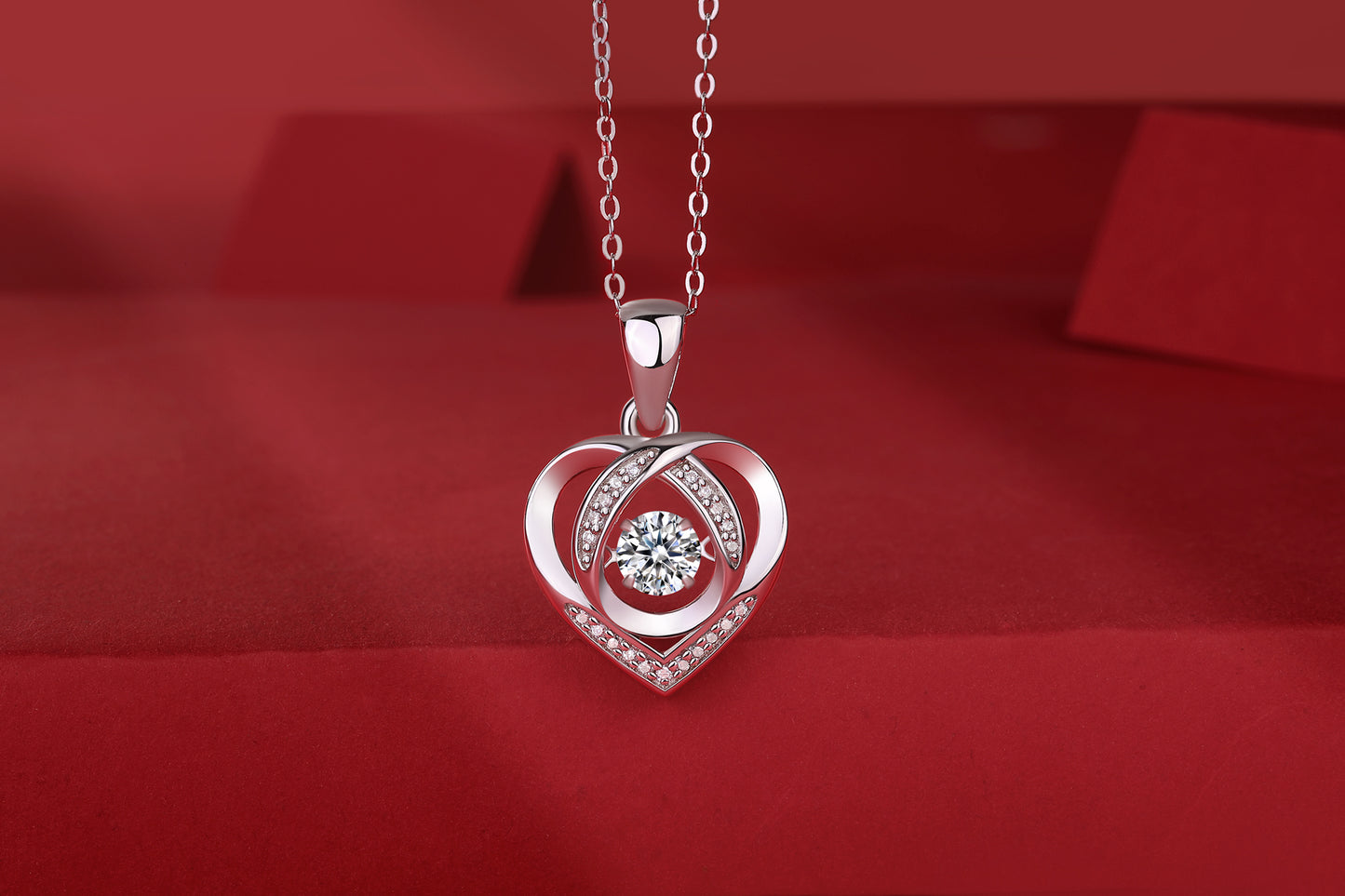 Heart To Have Your Diamond Pendant Necklace Set With Mosan Diamond