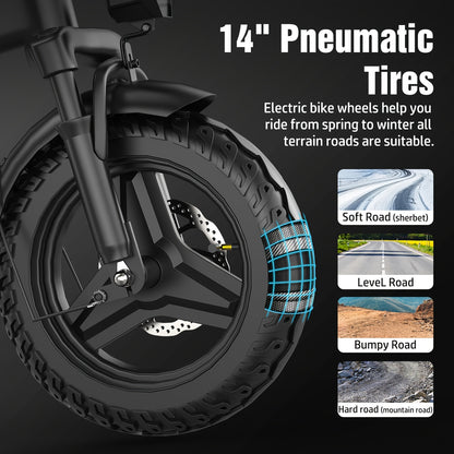 Vélo électrique pliant léger 500 W pour adultes