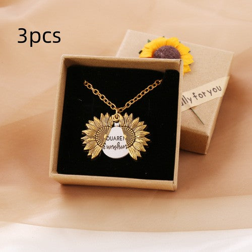 Collier Tournesol "Tu es mon rayon de soleil"