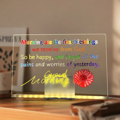 LED Erasable Luminous Drawing Board with USB NightLight