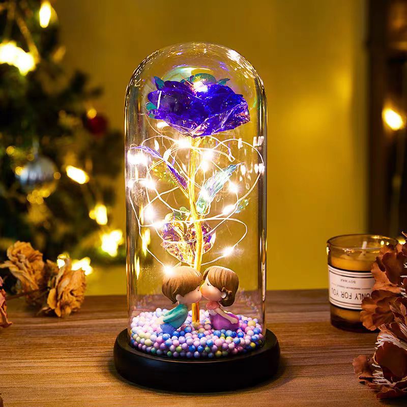 LED Eternal Rose in Glass Valentines Day Gift