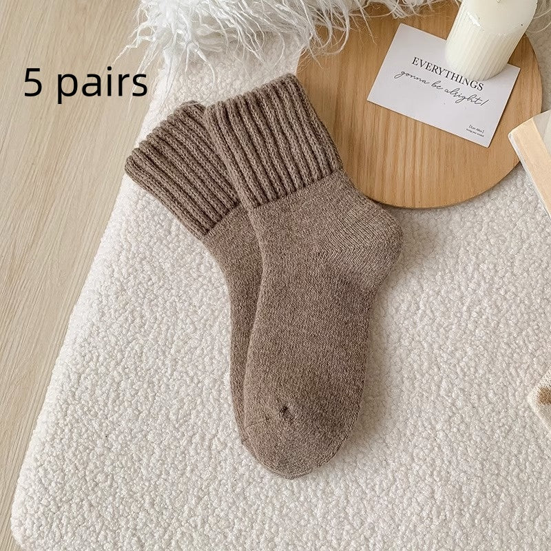 High Ribbed Knitted Sweat-Absorbent Winter Socks