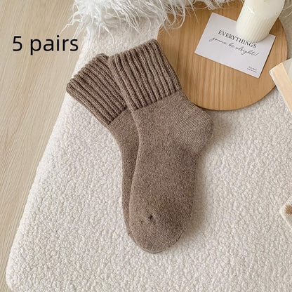 High Ribbed Knitted Sweat-Absorbent Winter Socks
