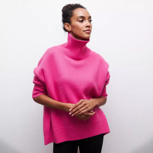 Pull col roulé d'hiver pour femme