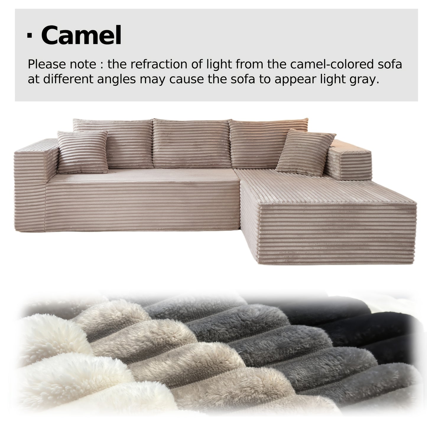 Oversized L Shaped Couch With Chaise  No Assembly Required