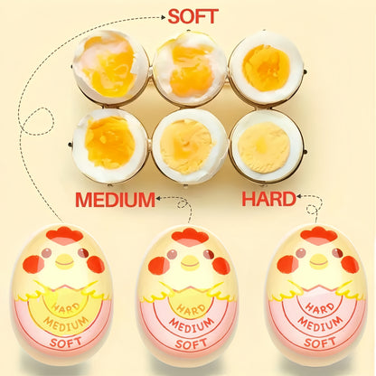 Egg Timer and Boiler - Pastel Yellow Egg Cup with Medium, Hard, Soft Labels