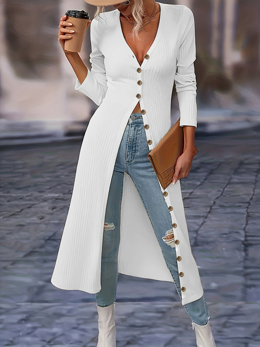 Cardigan long, minimaliste et élégant