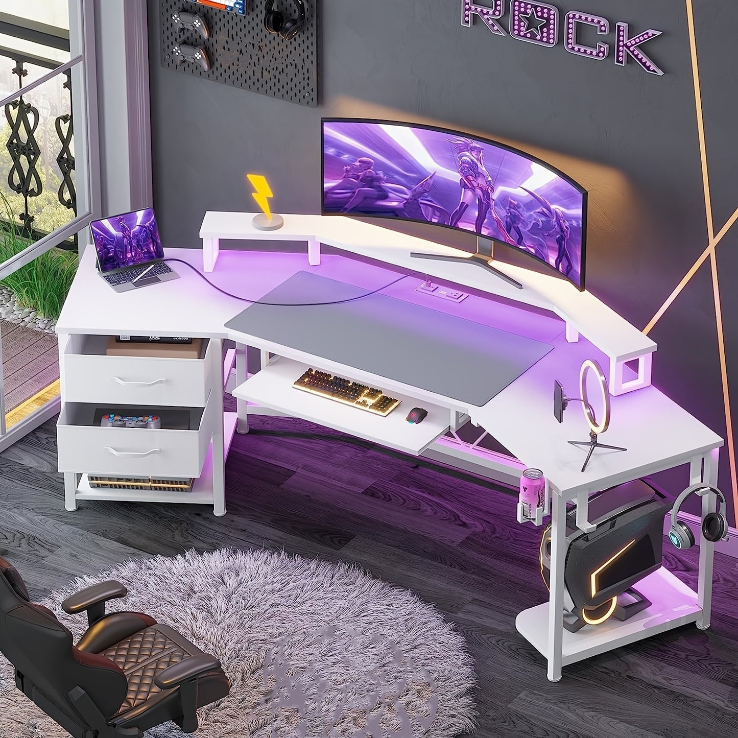 Modern Corner Gaming Desk